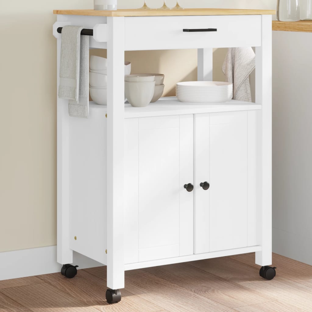 Kitchen Trolley MONZA 60x40x90 cm Solid Wood Pine