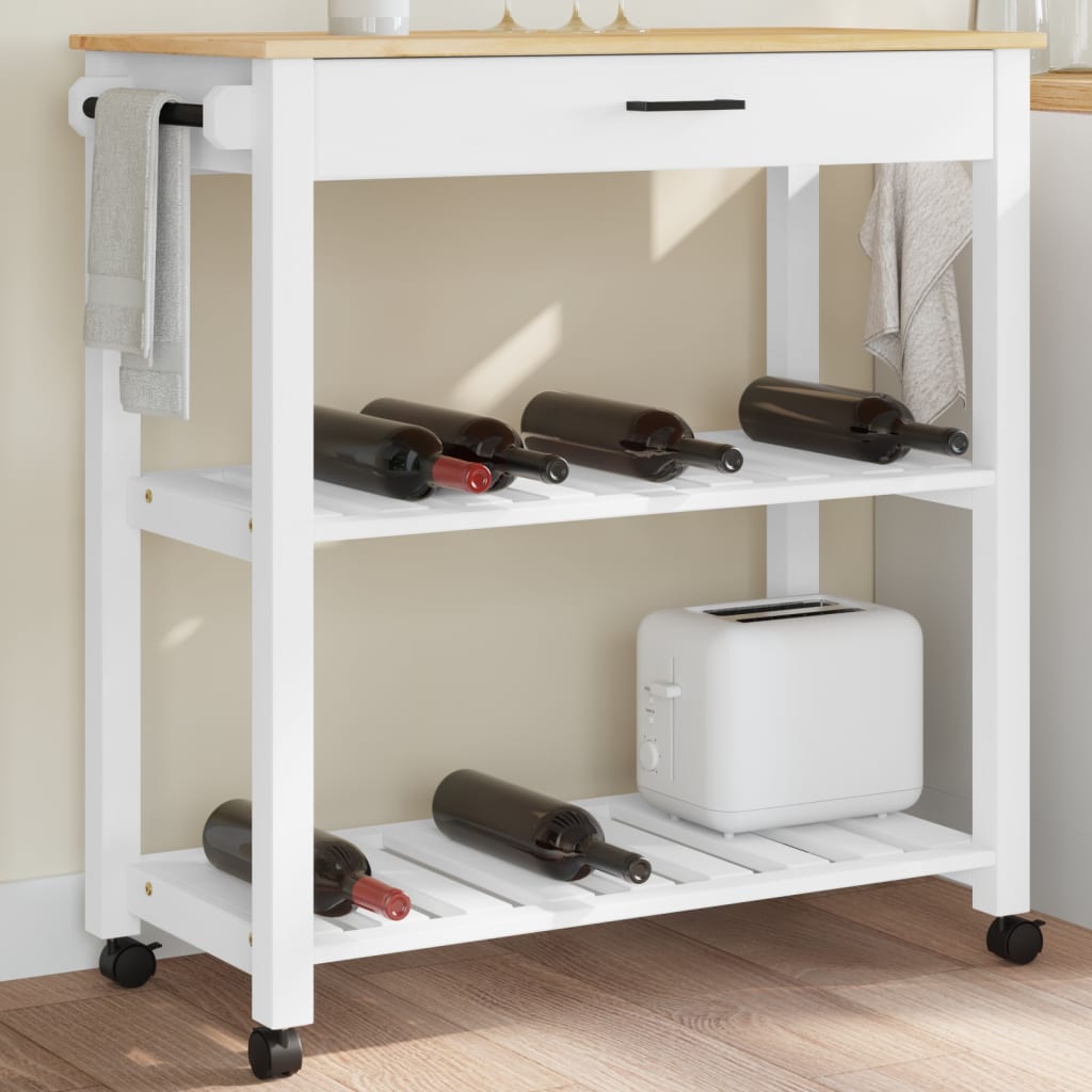 Kitchen Trolley MONZA 84x40x90 cm Solid Wood Pine