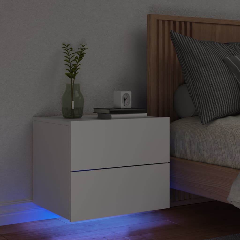 Bedside Table - Jemi Ben Nightstand White 50cm