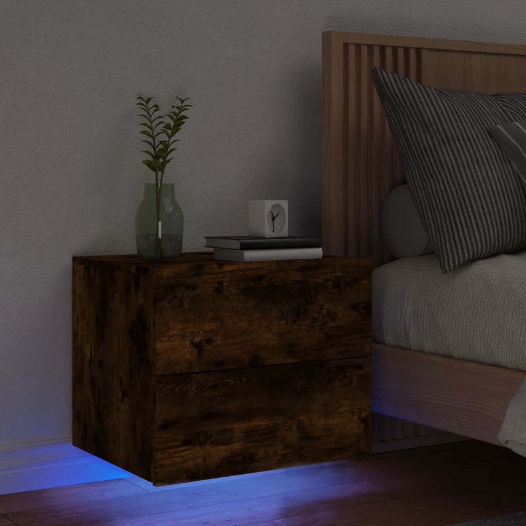 Bedside Table - Jemi Finn Nightstand Smoked Oak 50cm