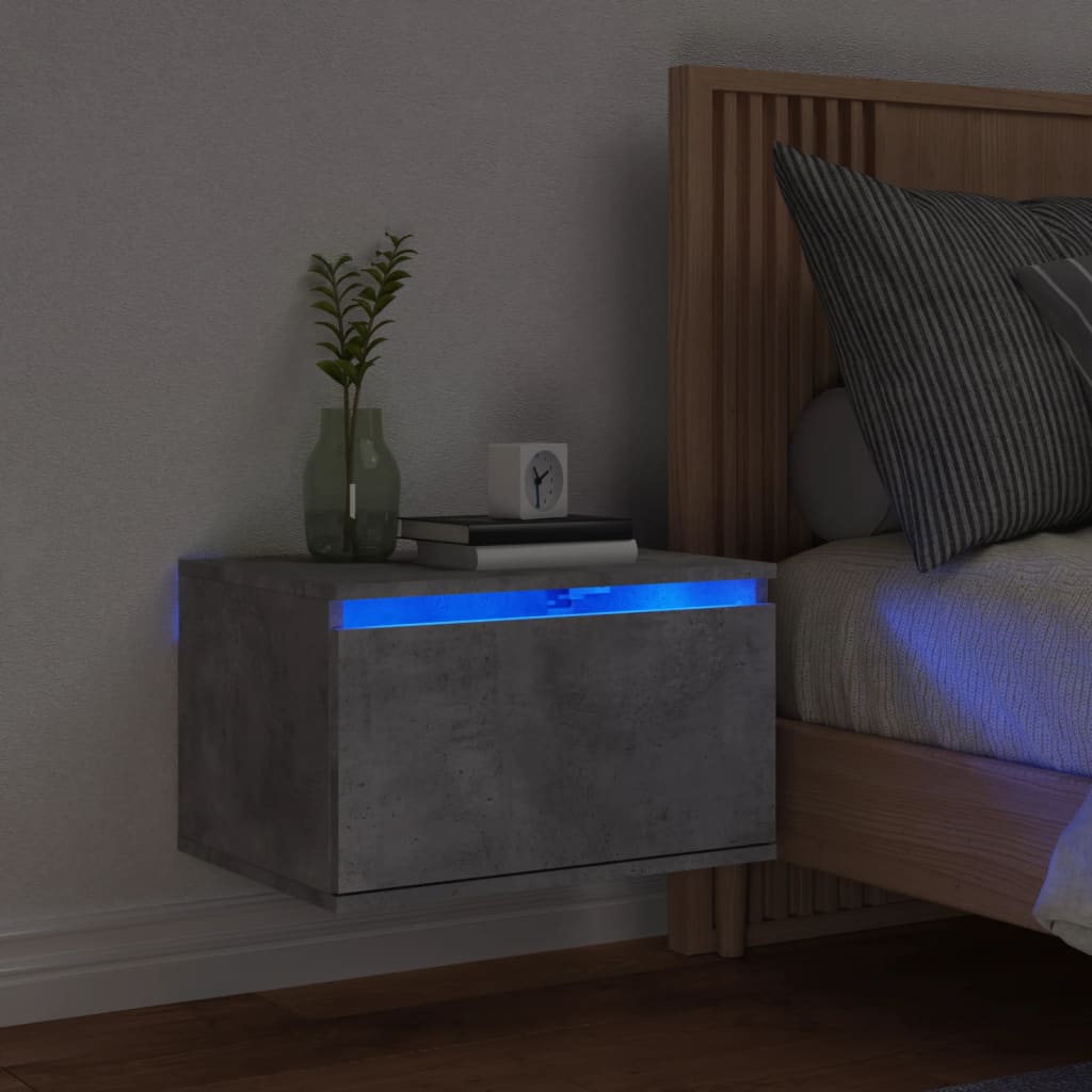 Bedside Table - Jemi Gus Nightstand Concrete Grey 50cm