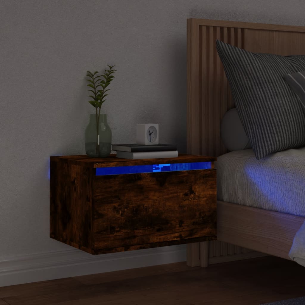 Bedside Table - Jemi Jay Nightstand Smoked Oak 50cm