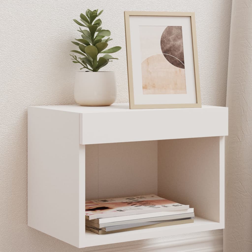 Bedside Table - Phoebe Vic Nightstand White 40cm
