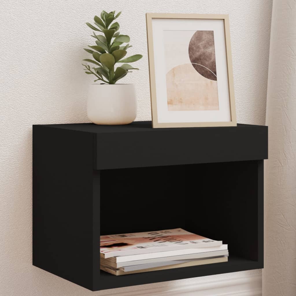 Bedside Table - Phoebe Finn Nightstand Black 40cm