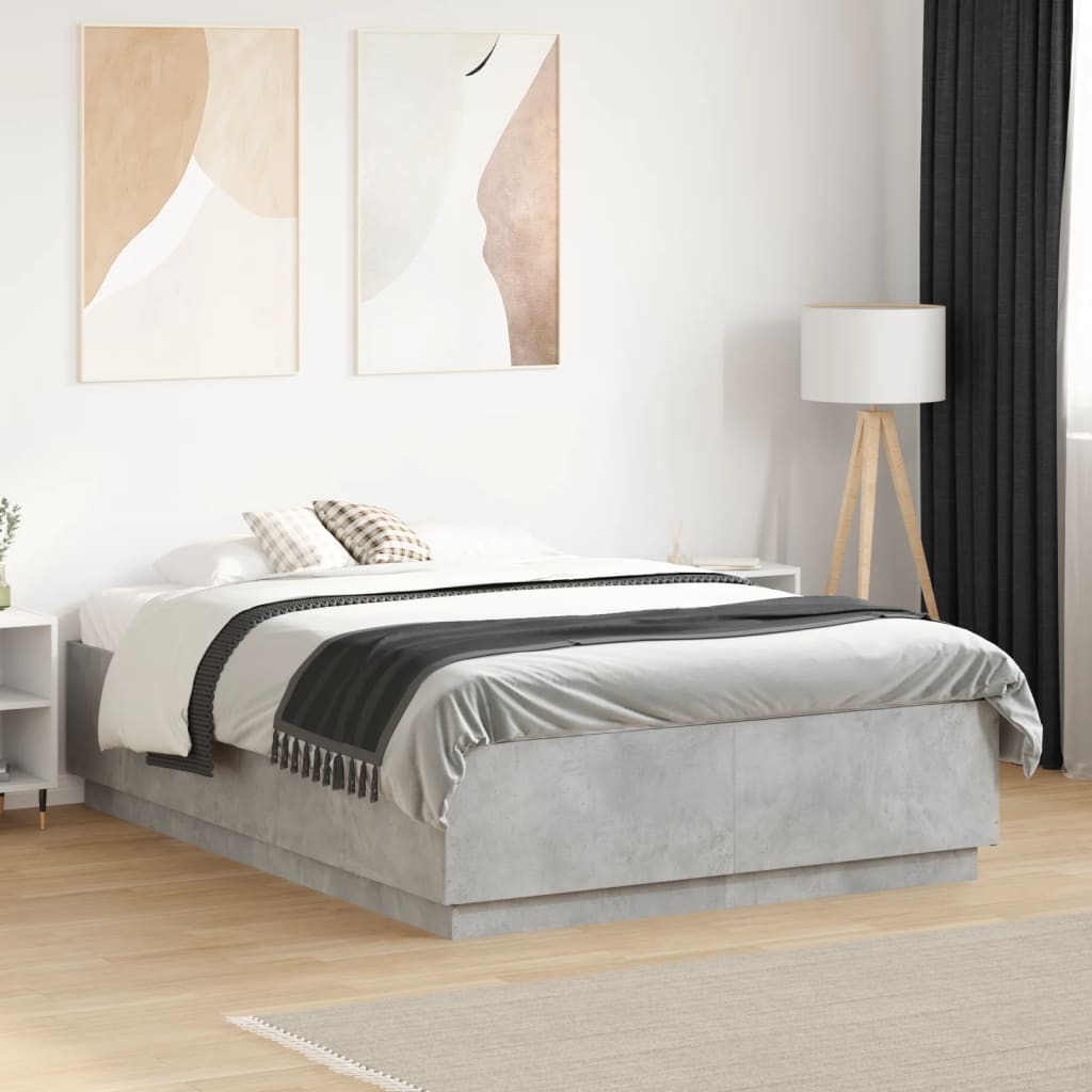 Bedframe Concrete Grey 135x190cm Double