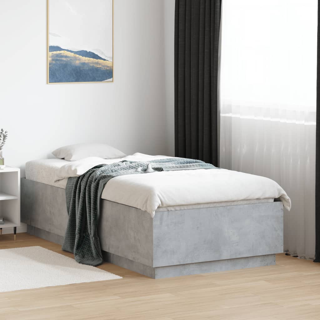 Bedframe Concrete Grey 90x190cm Single