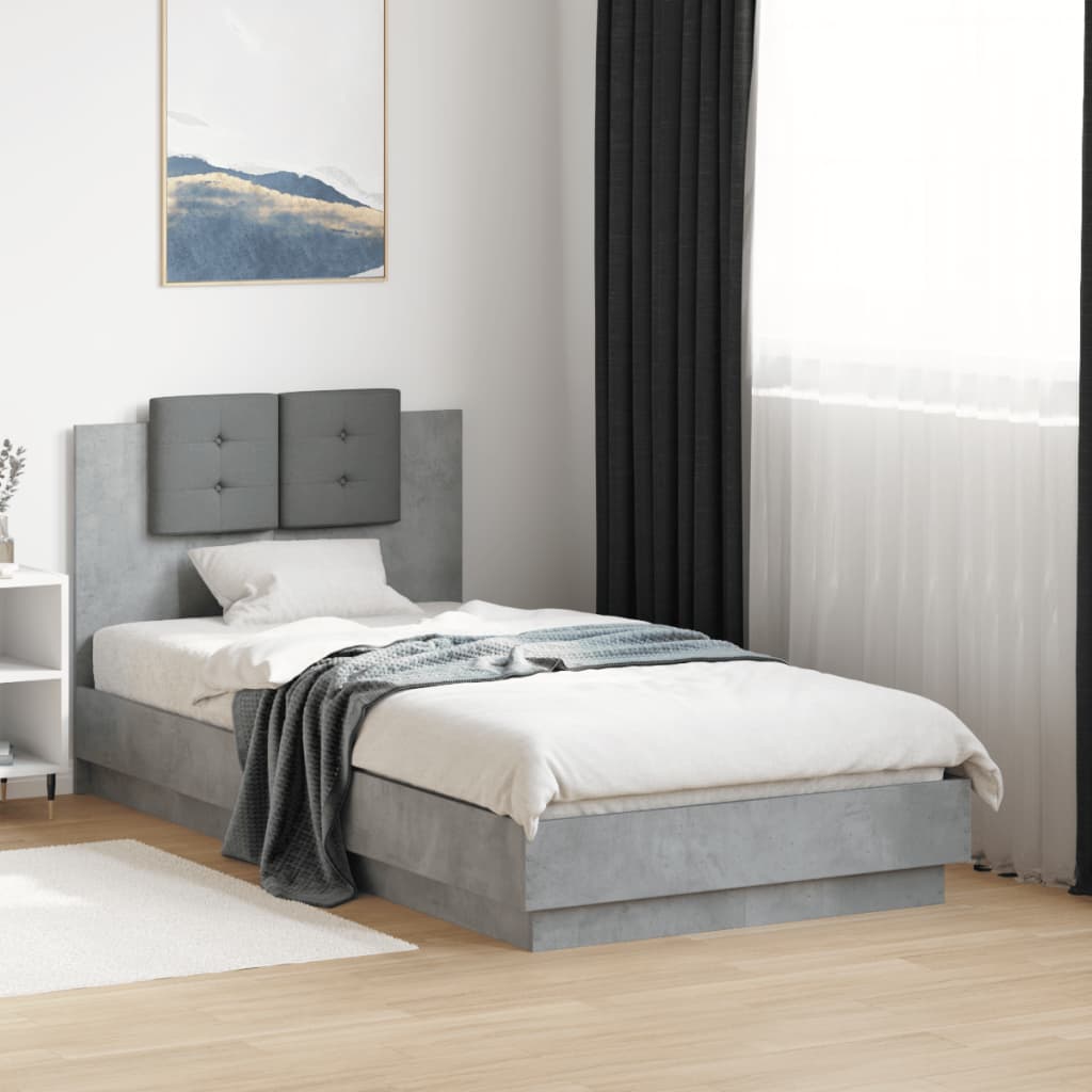 Bedframe Concrete Grey 90x190cm Single