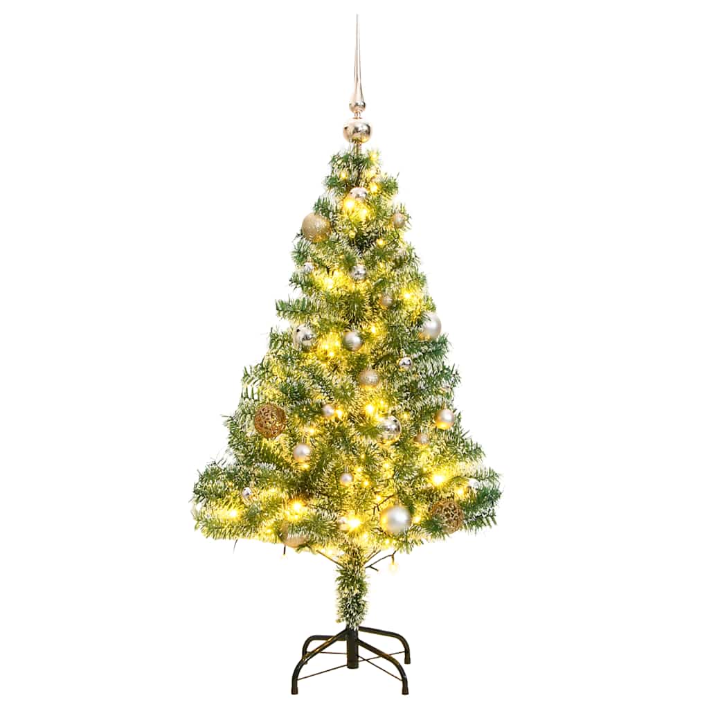 MIVREL Artificial Christmas Tree 150 LEDs&Ball Set&Flocked Snow 120 cm