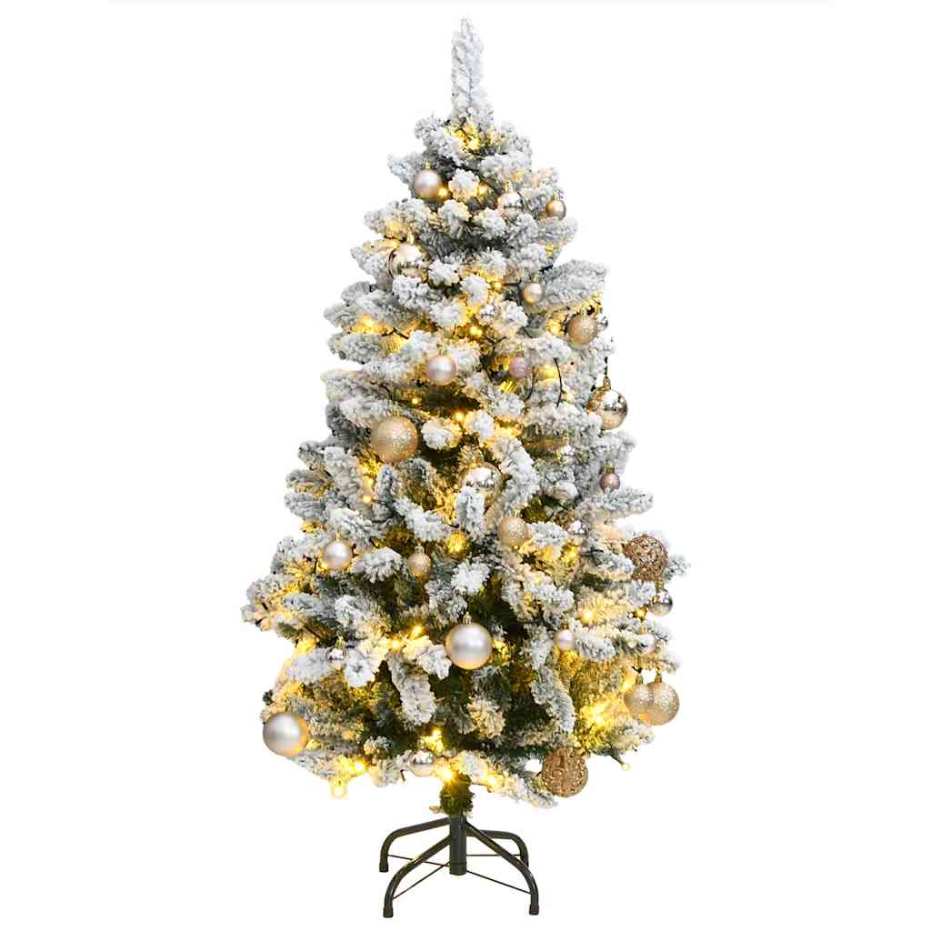 MIVREL Artificial Hinged Christmas Tree 150 LEDs & Ball Set 150 cm