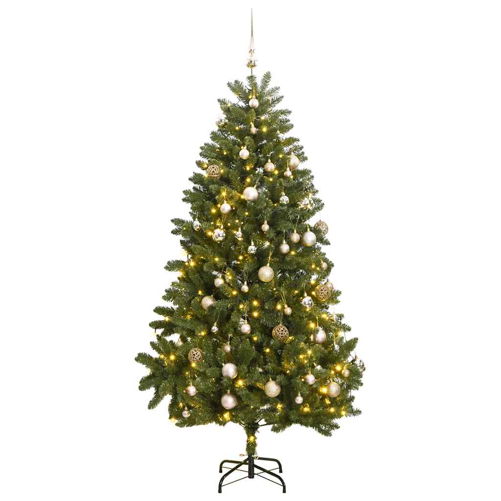 GLOWIN Artificial Hinged Christmas Tree 300 LEDs & Ball Set 270 cm