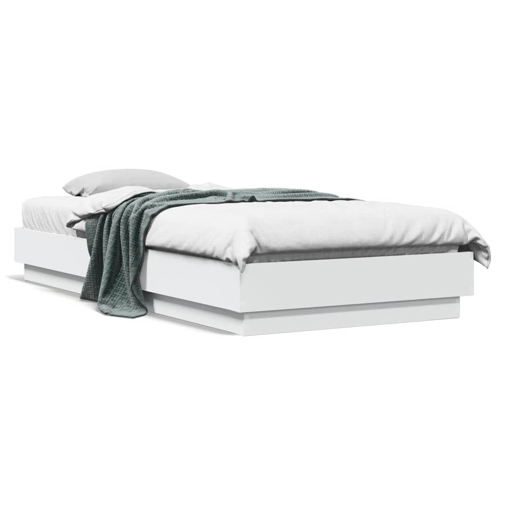 Bed Frame White 90x200 cm Engineered Wood