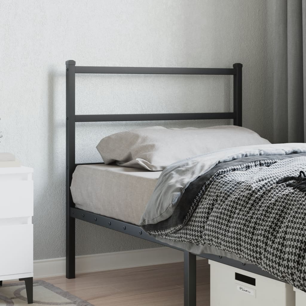 Metal Headboard Black 90cm