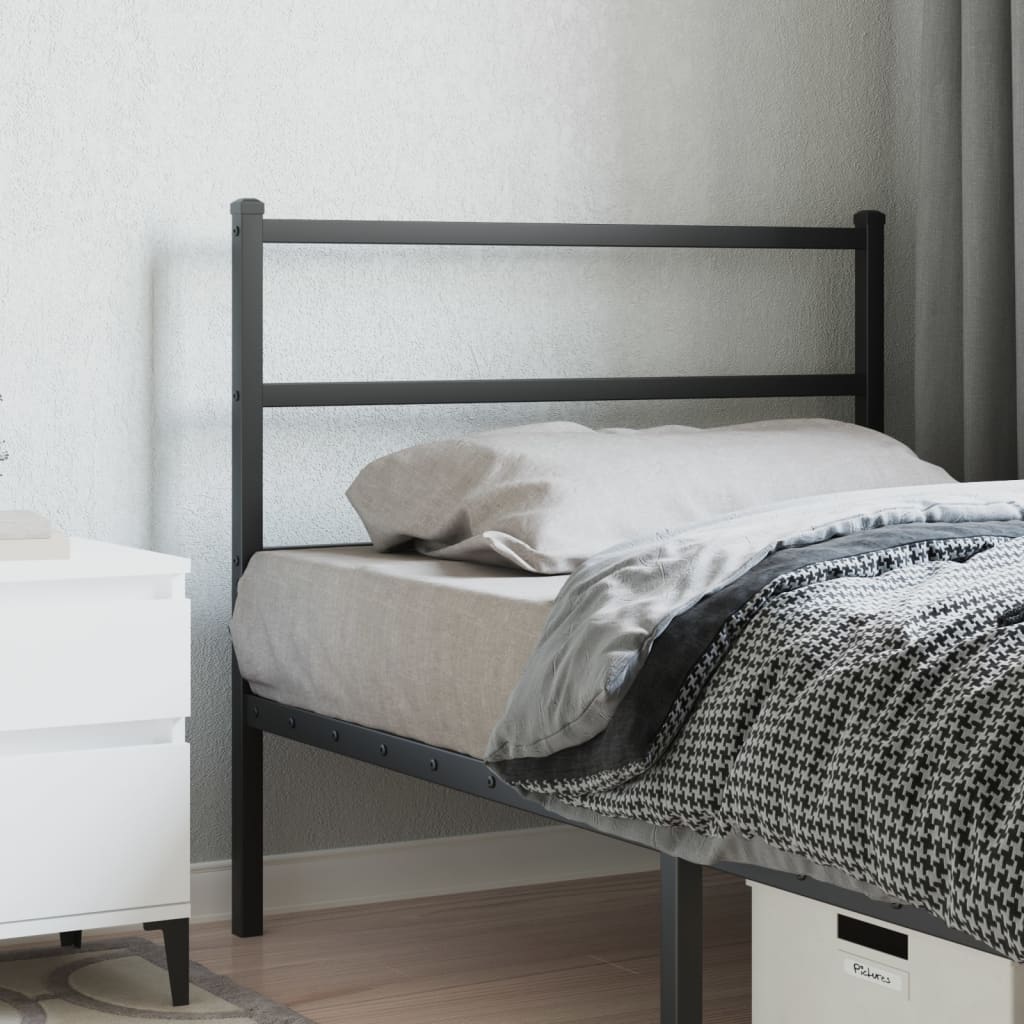 Metal Headboard Black 107cm