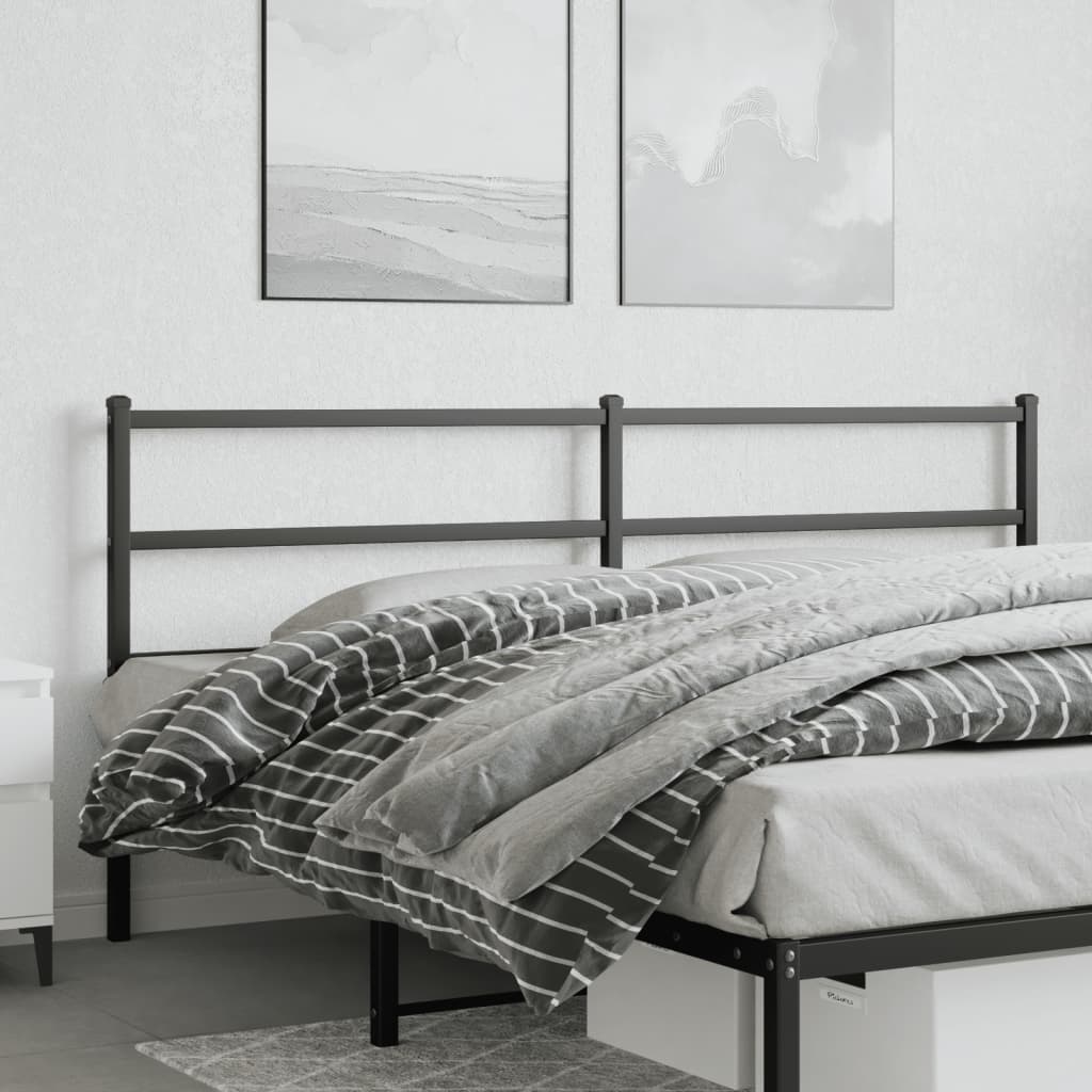 Metal Headboard Black 193cm