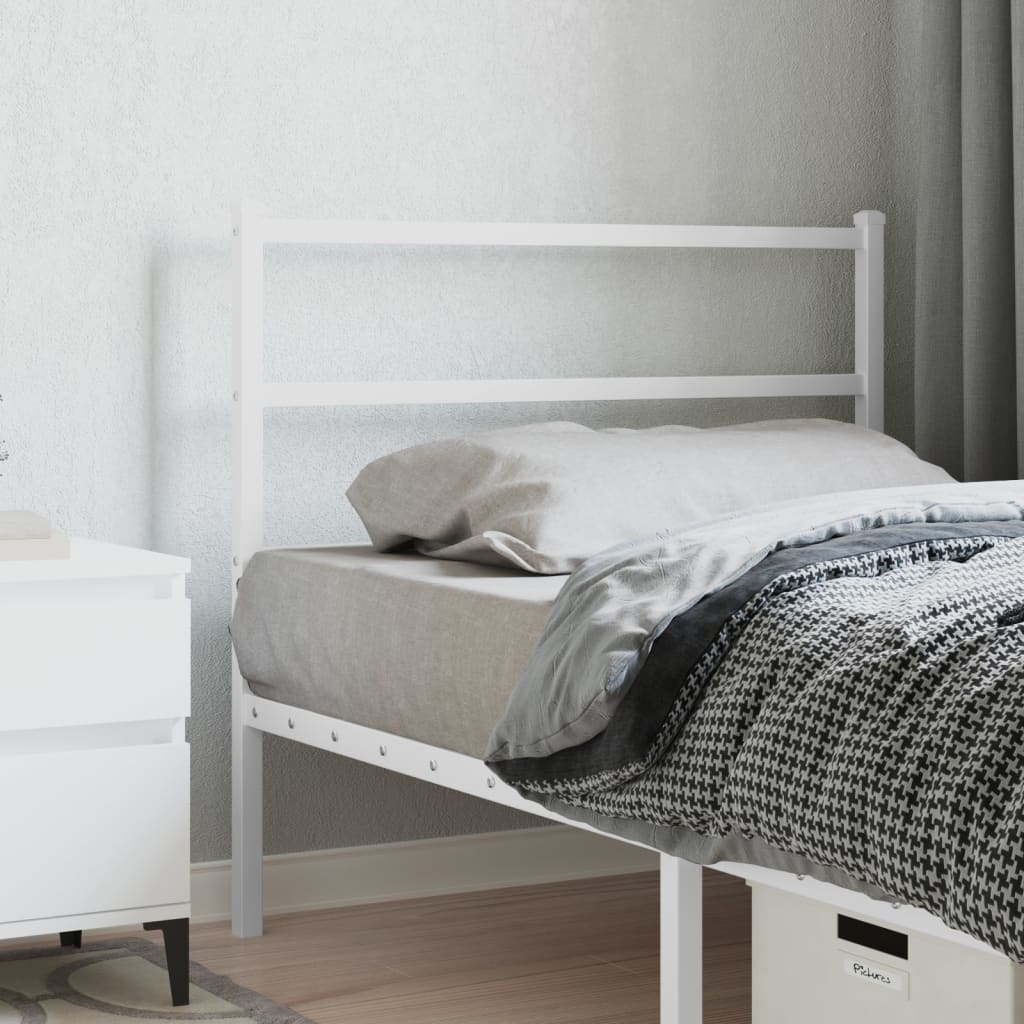 Metal Headboard White 100cm