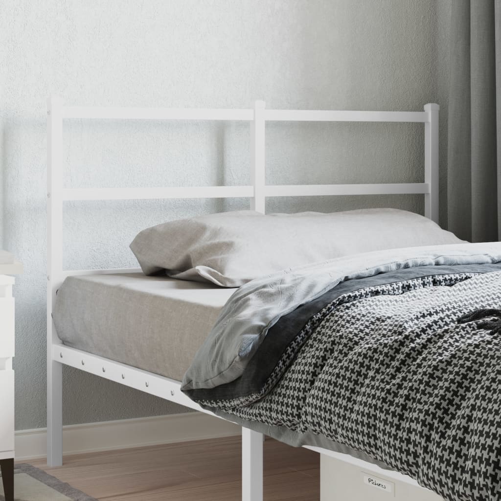 Metal Headboard White 120cm
