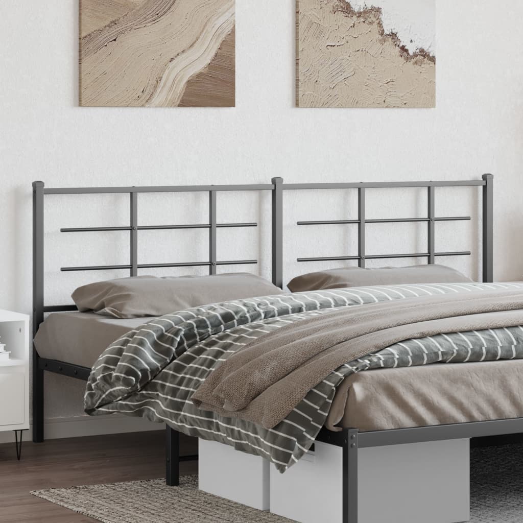 Metal Headboard Black 200 cm