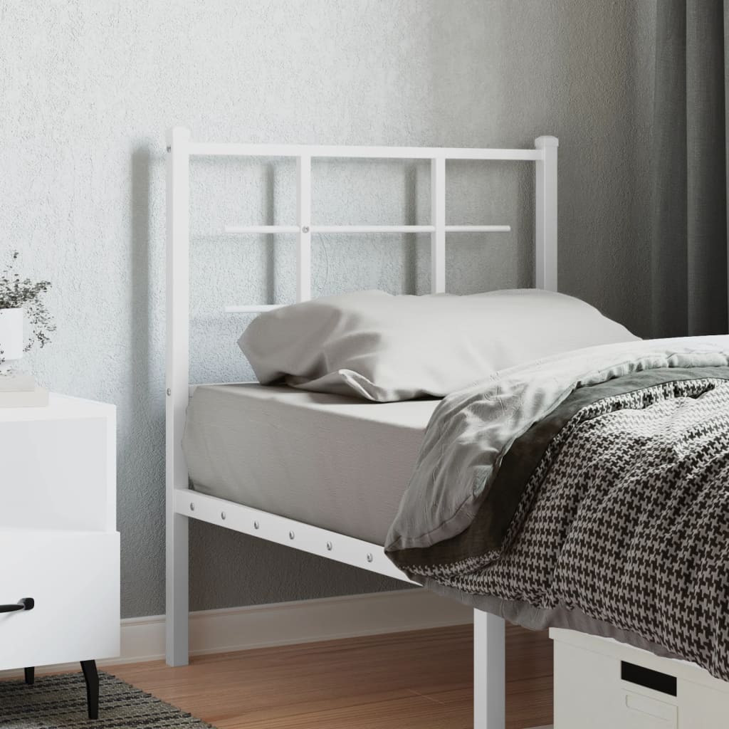 Metal Headboard White 75cm