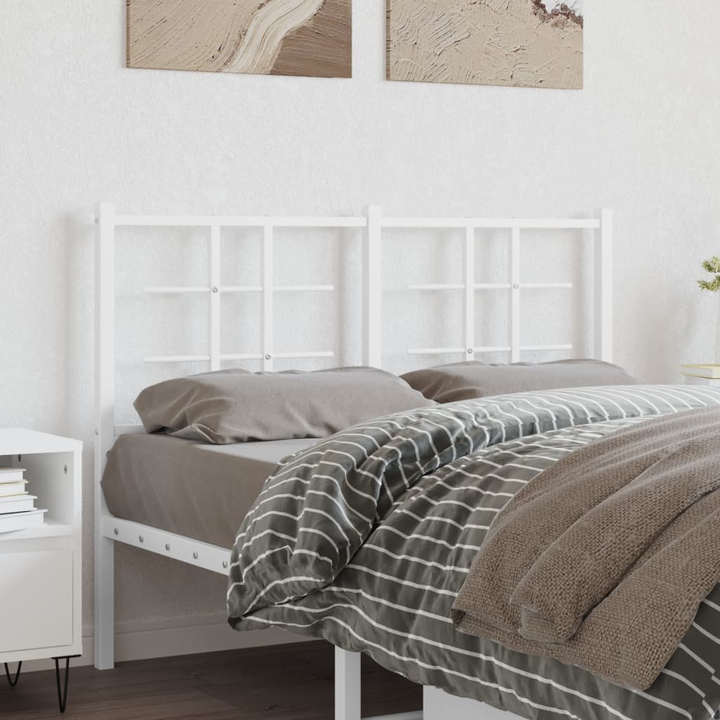 Metal Headboard White 120cm