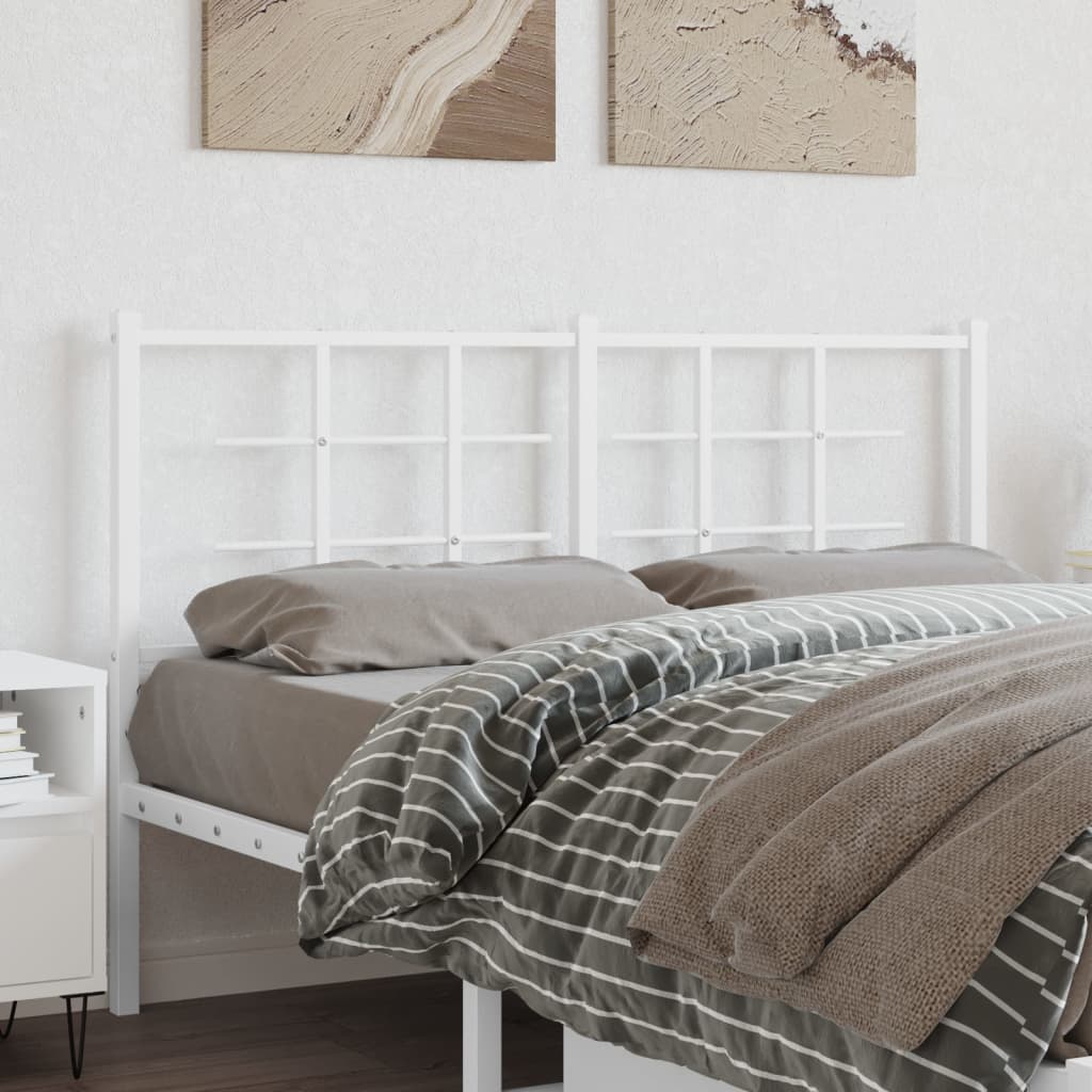 Metal Headboard White 135cm
