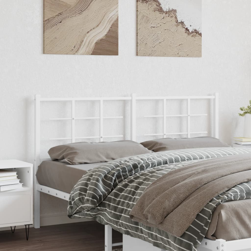 Metal Headboard White 160cm