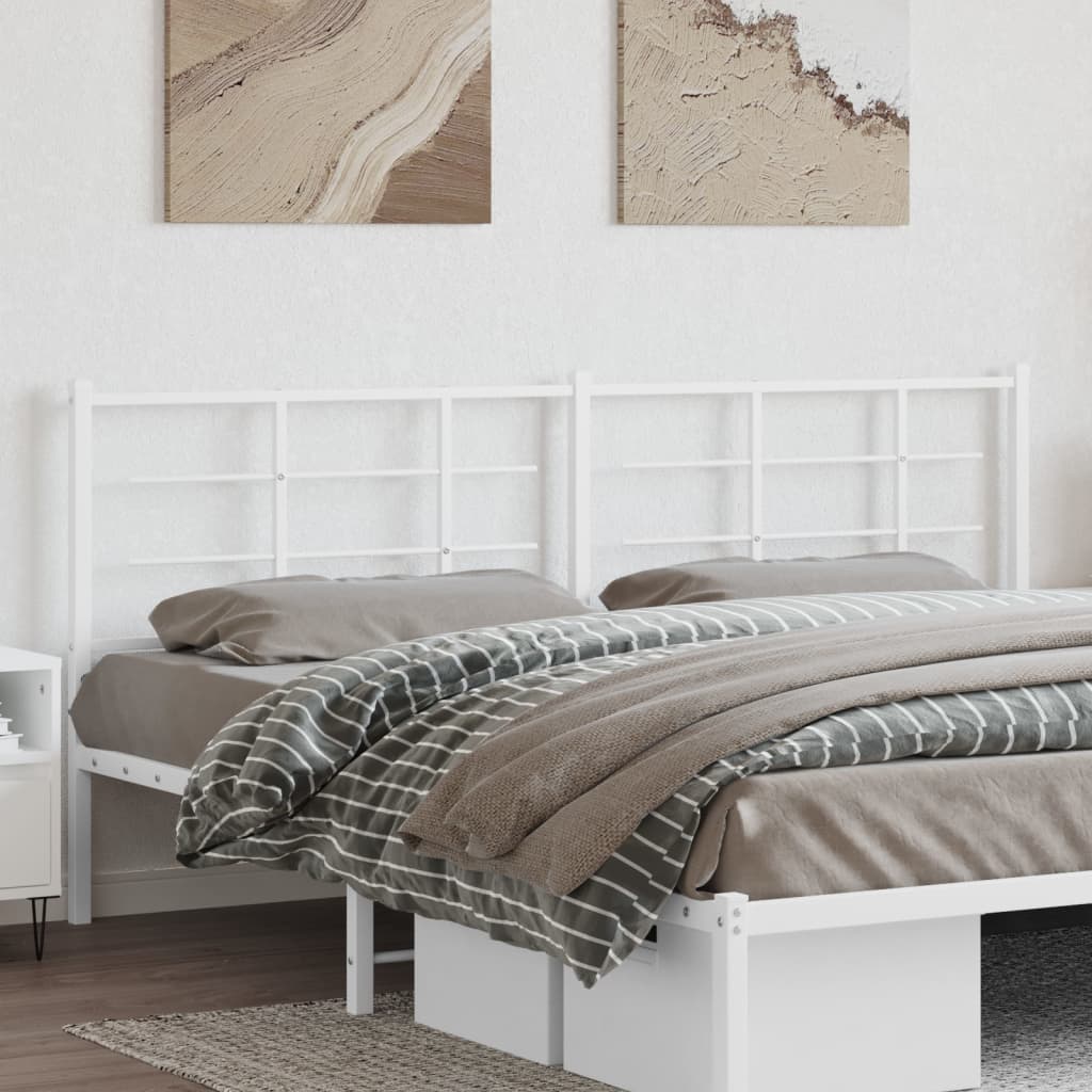 Metal Headboard White 200cm