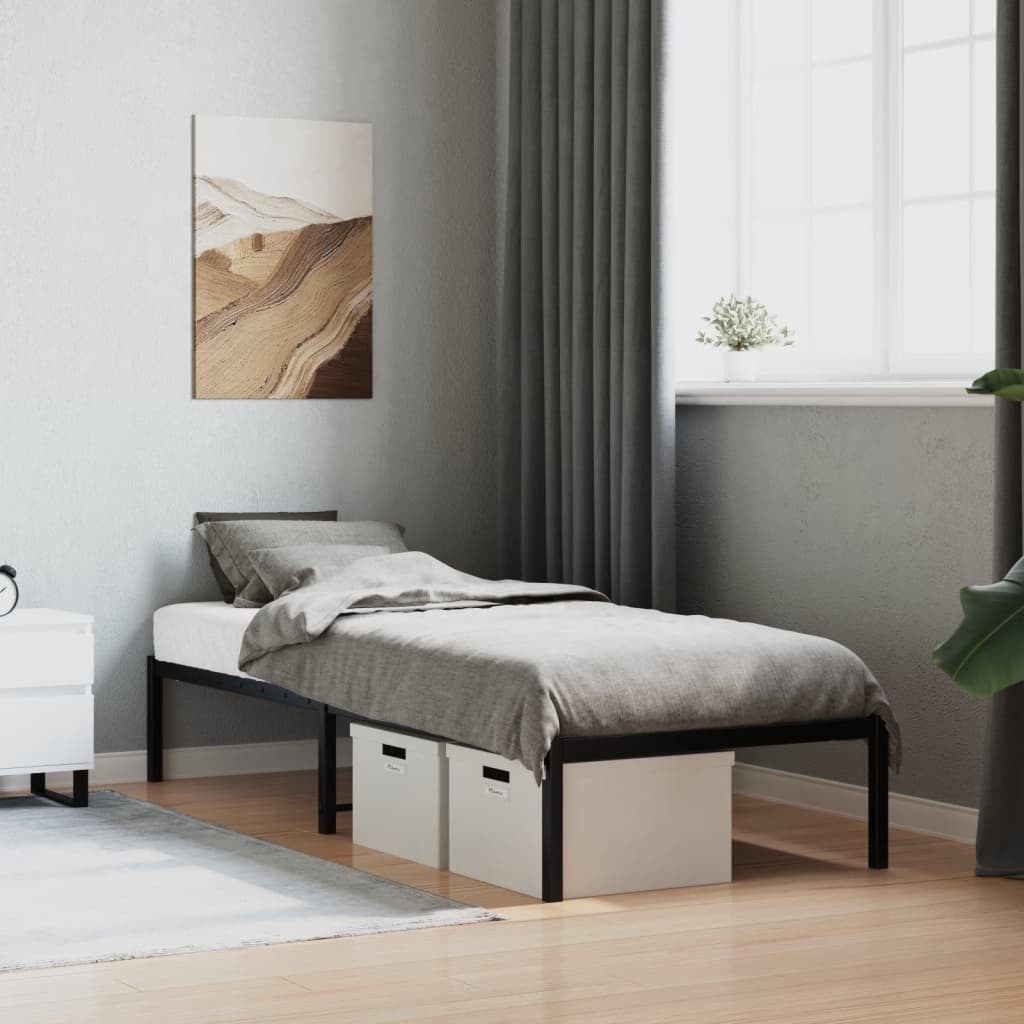 Metal Bed Frame Black 80x200 cm