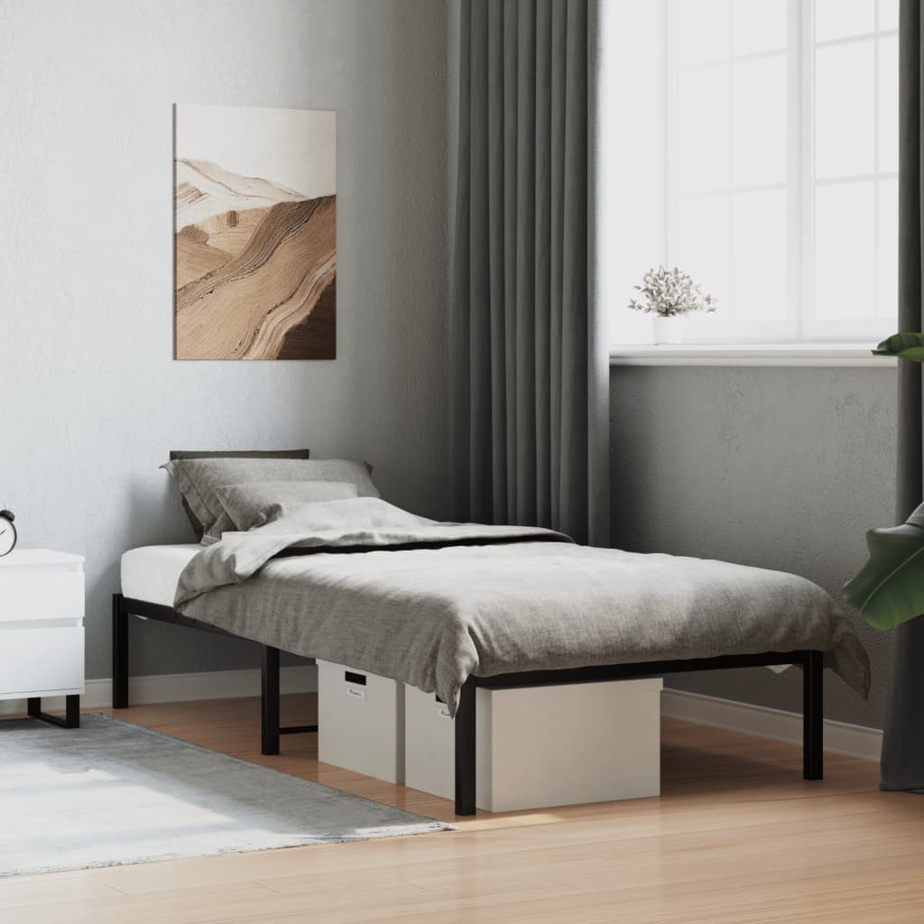 Metal Bed Frame Black 90x200 cm
