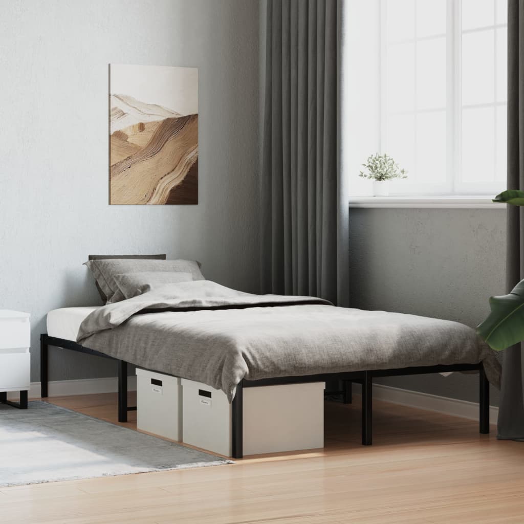 Metal Bed Frame Black 120x200 cm