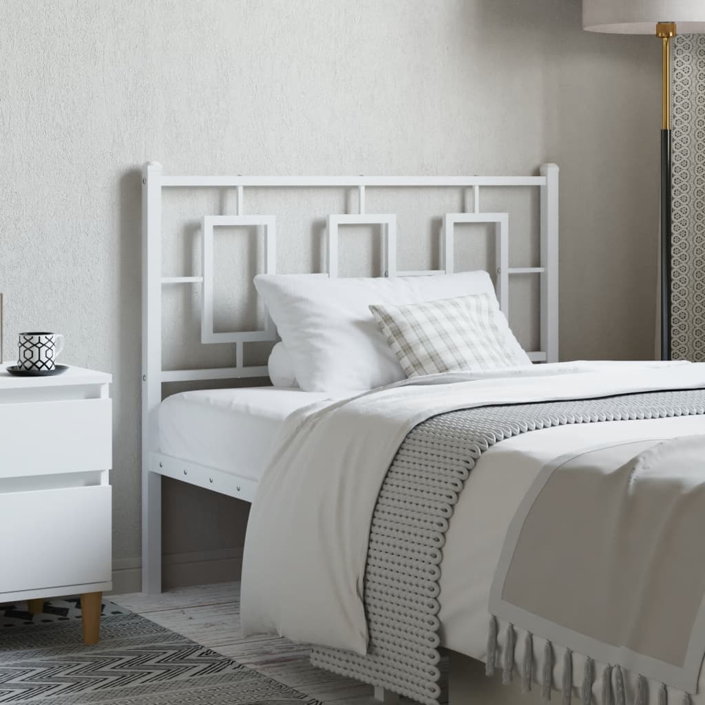Metal Headboard White 100 cm