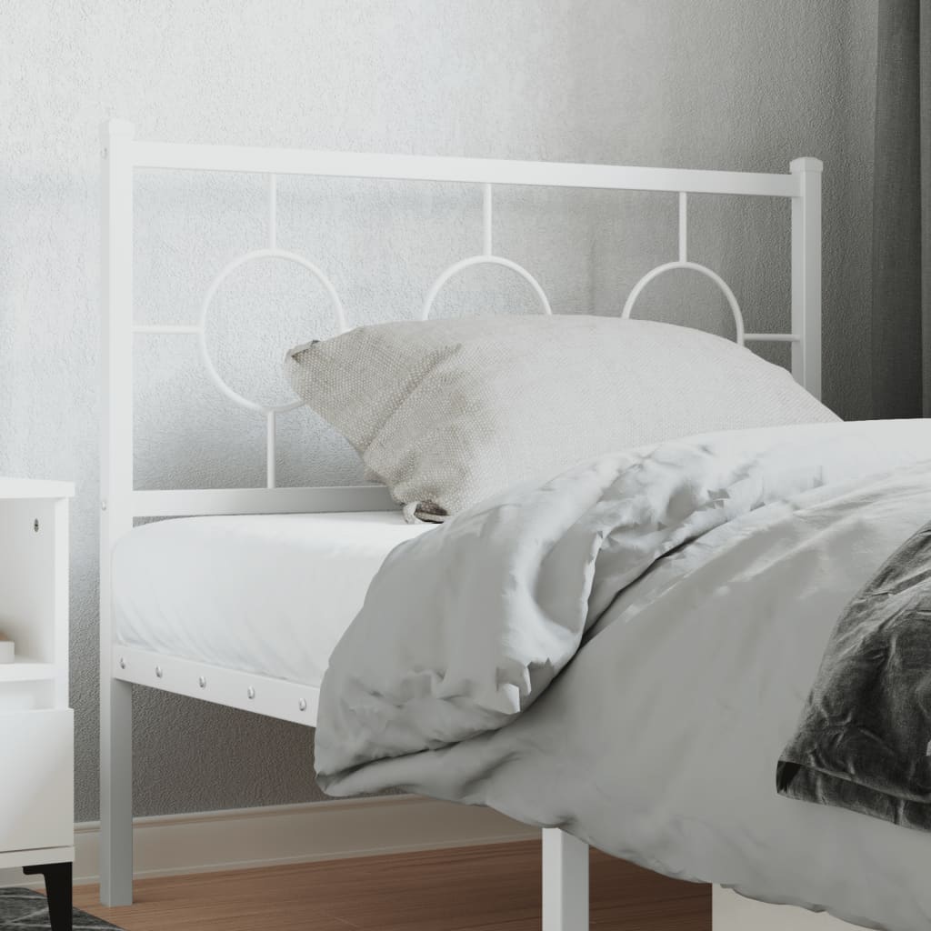 Metal Headboard White 100cm