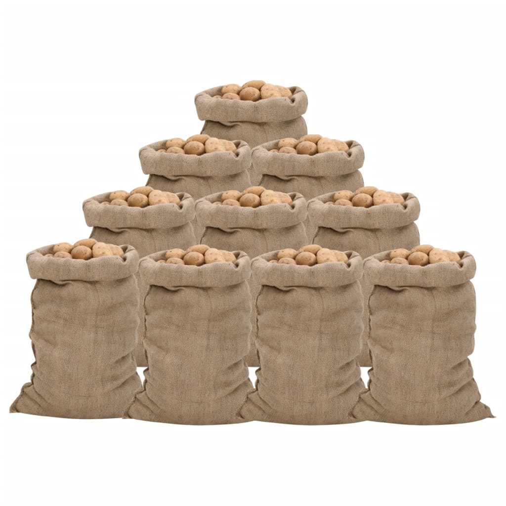Jute Sacks 10 Pieces 60x105 cm 100% Jute 340 gsm