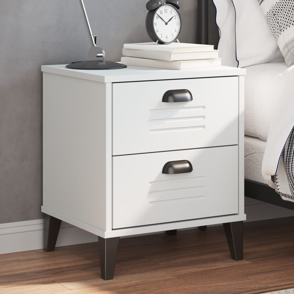 Bedside Table - Edith Hal Nightstand White 40cm