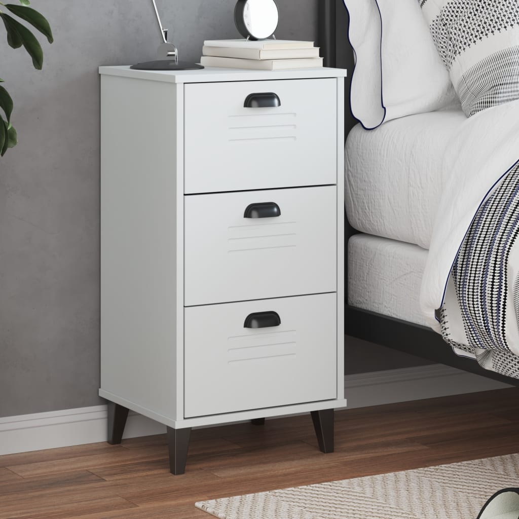 Bedside Table - Edith Yule Nightstand White 40cm