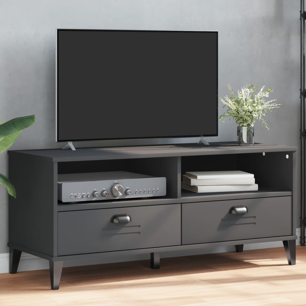 TV Cabinet VIKEN Anthracite Grey Solid Wood Pine
