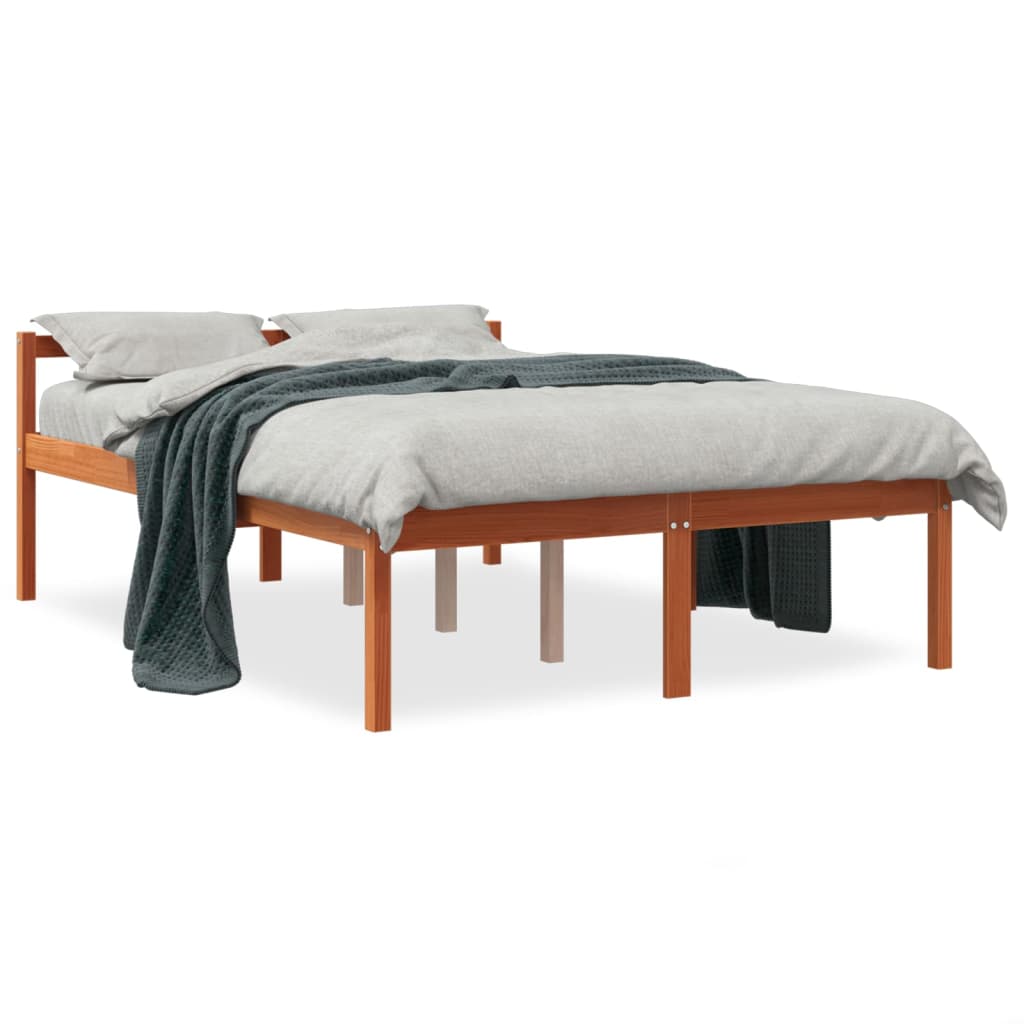 Senior Bed Wax Brown 135x190 cm Solid Wood Pine