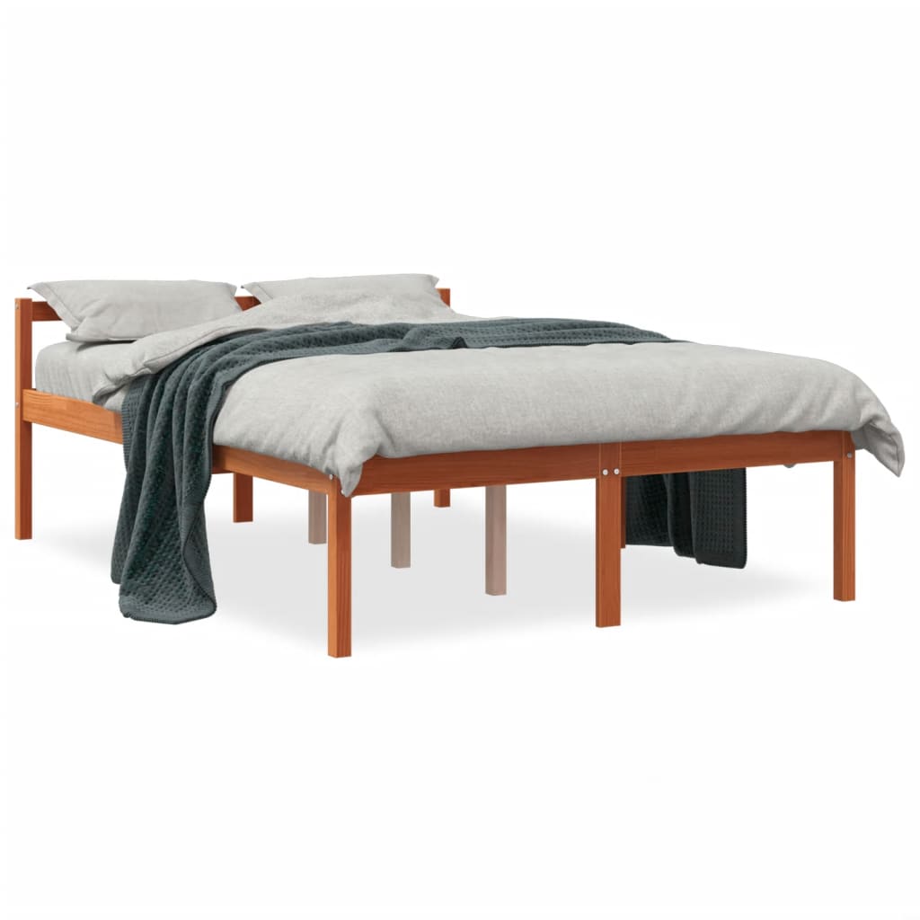 Senior Bed Wax Brown 120x200 cm Solid Wood Pine