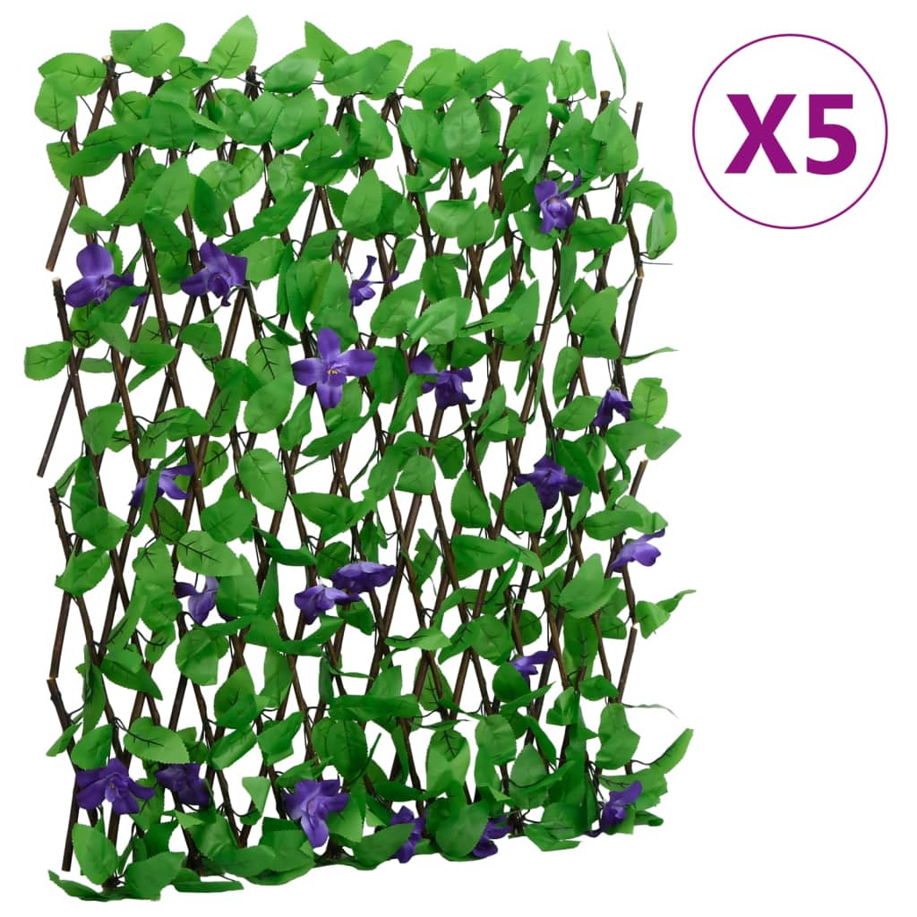 vidaXLÂ Artificial Ivy Trellis Expandable 5 pcs Green 180x70 cm
