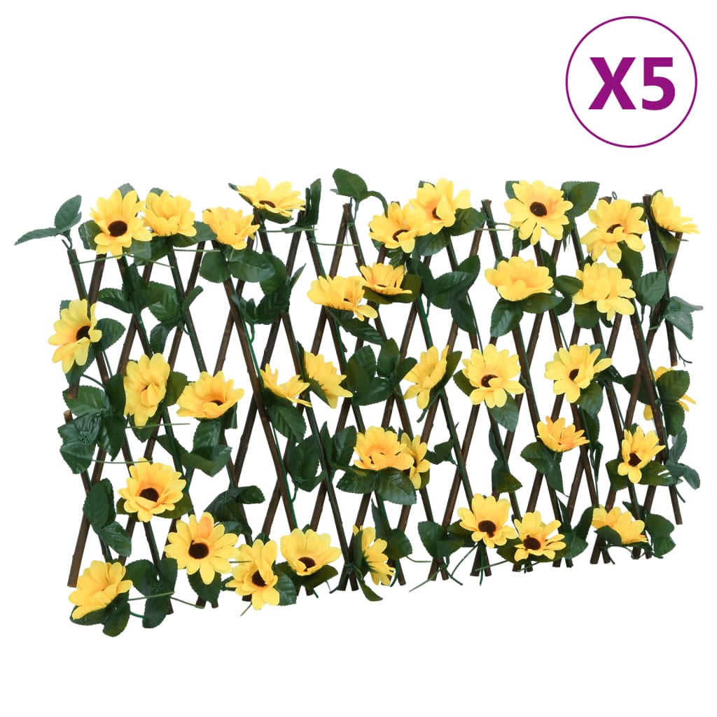 vidaXLÂ Artificial Ivy Trellis Expandable 5 pcs Yellow 180x20 cm