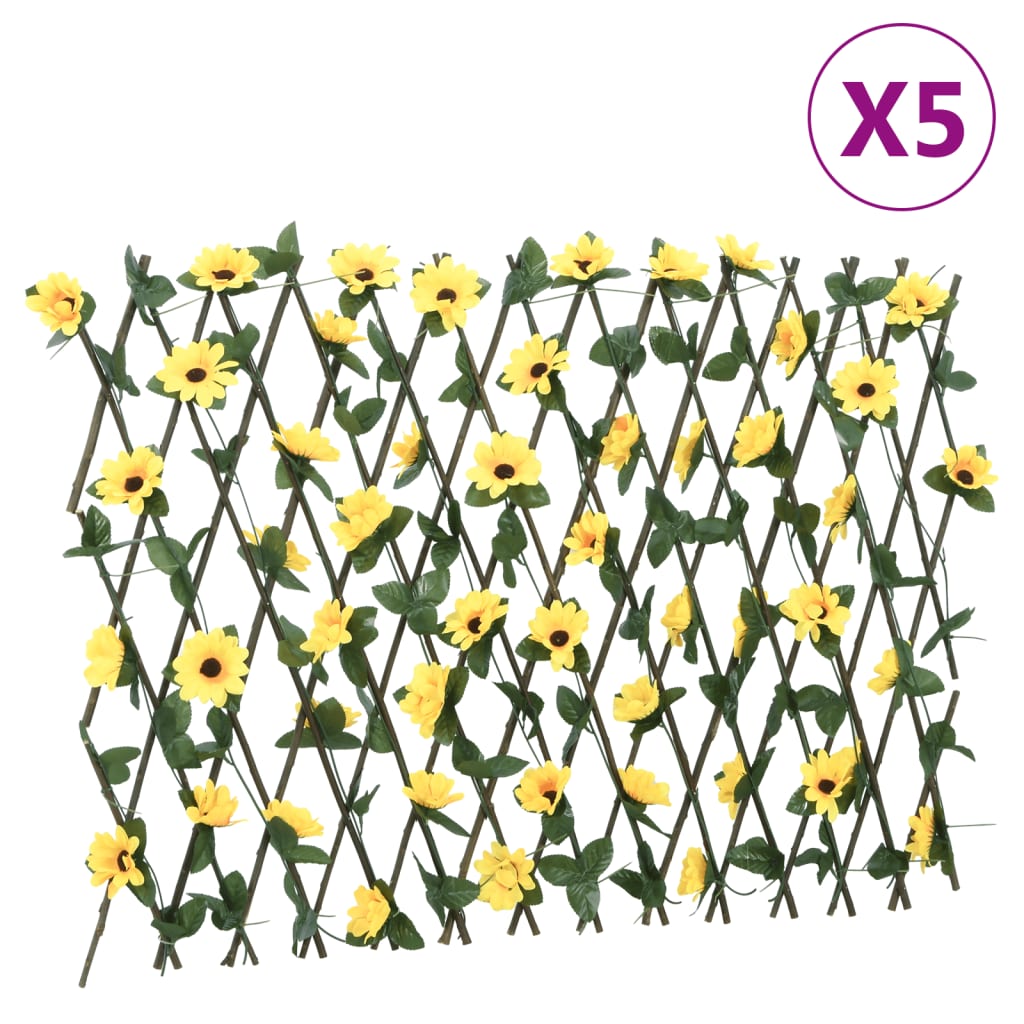 vidaXLÂ Artificial Ivy Trellis Expandable 5 pcs Yellow 180x60 cm