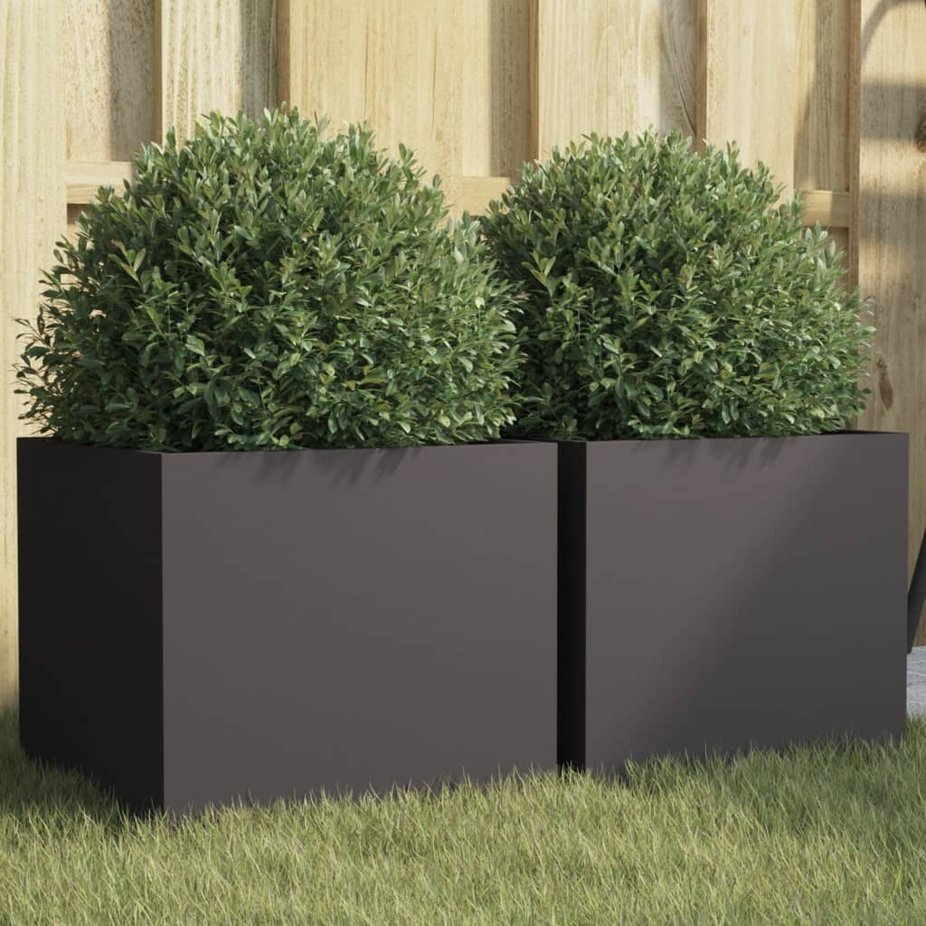 Planters 2 pcs Black 32x30x29 cm Cold-rolled Steel