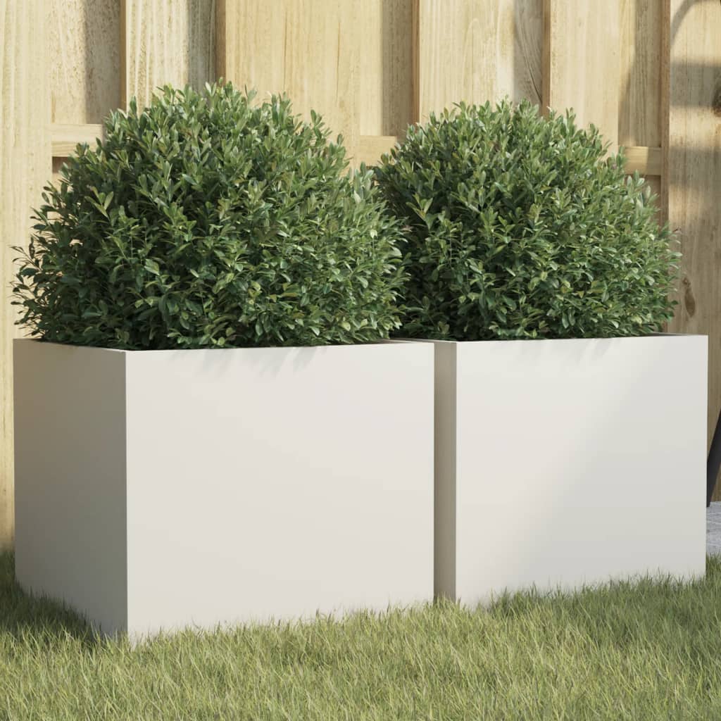 Planters 2 pcs White 32x30x29 cm Cold-rolled Steel