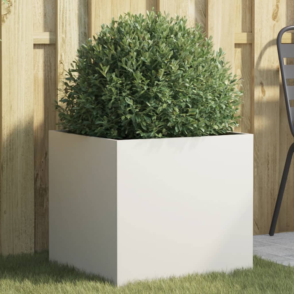 Planter White 49x47x46 cm Cold-rolled Steel