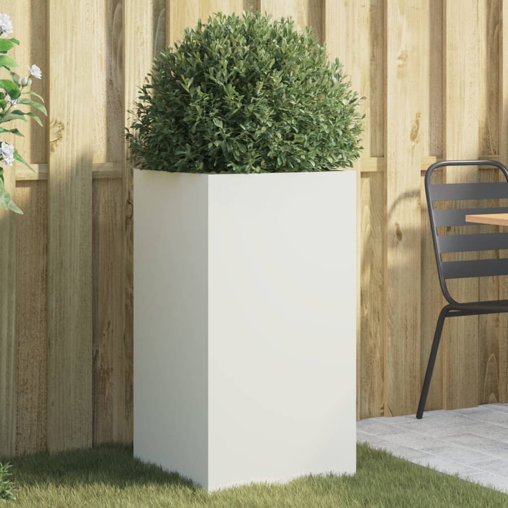 Planter White 42x38x75 cm Cold-rolled Steel