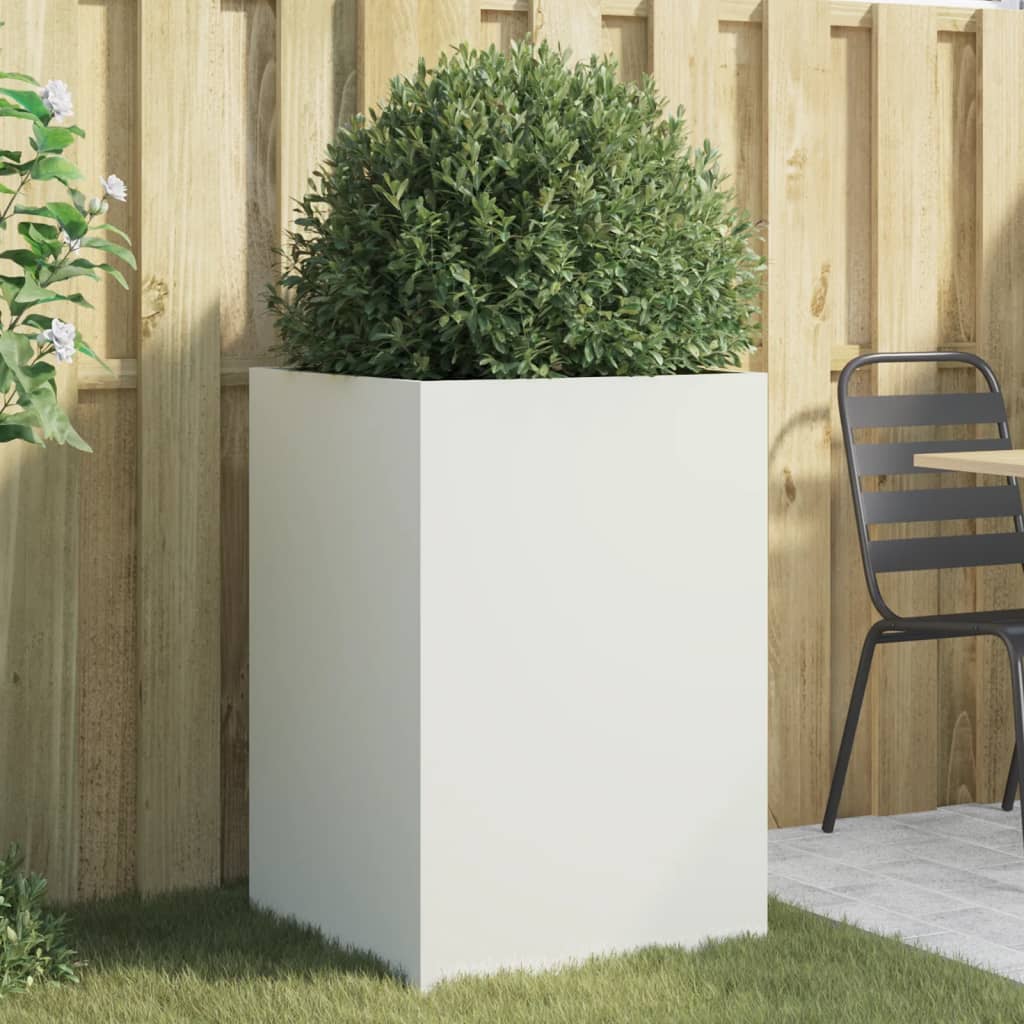 Planter White 52x48x75 cm Cold-rolled Steel
