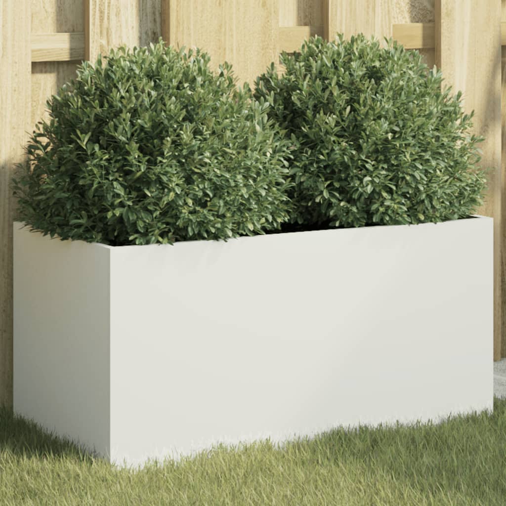 Planter White 62x30x29 cm Cold-rolled Steel