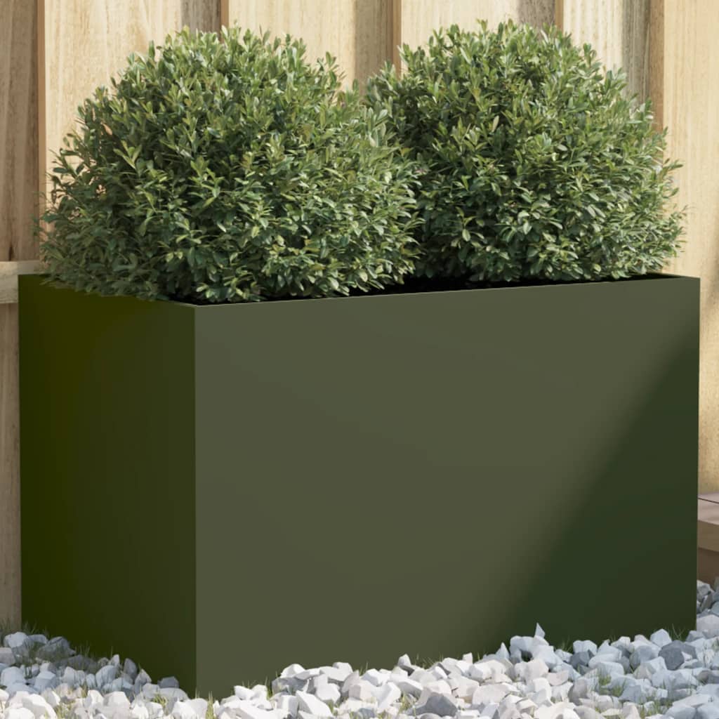 Planter Olive Green 62x40x39 cm Cold-rolled Steel