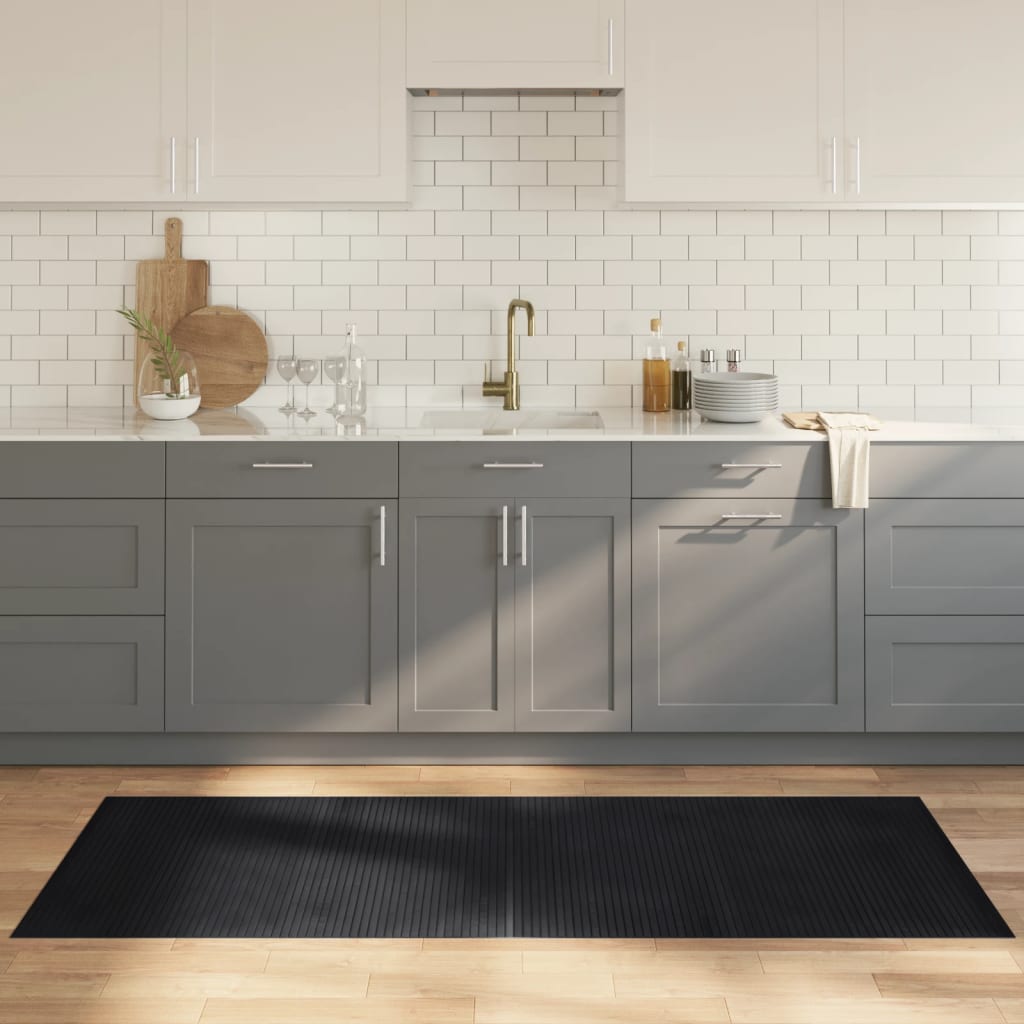 Rug Rectangular Black 80x200 cm Bamboo