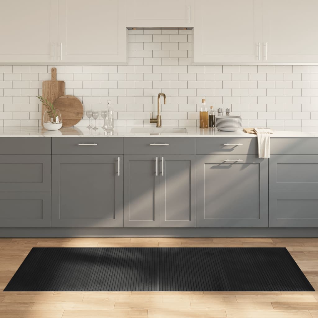 Rug Rectangular Grey 80x200 cm Bamboo