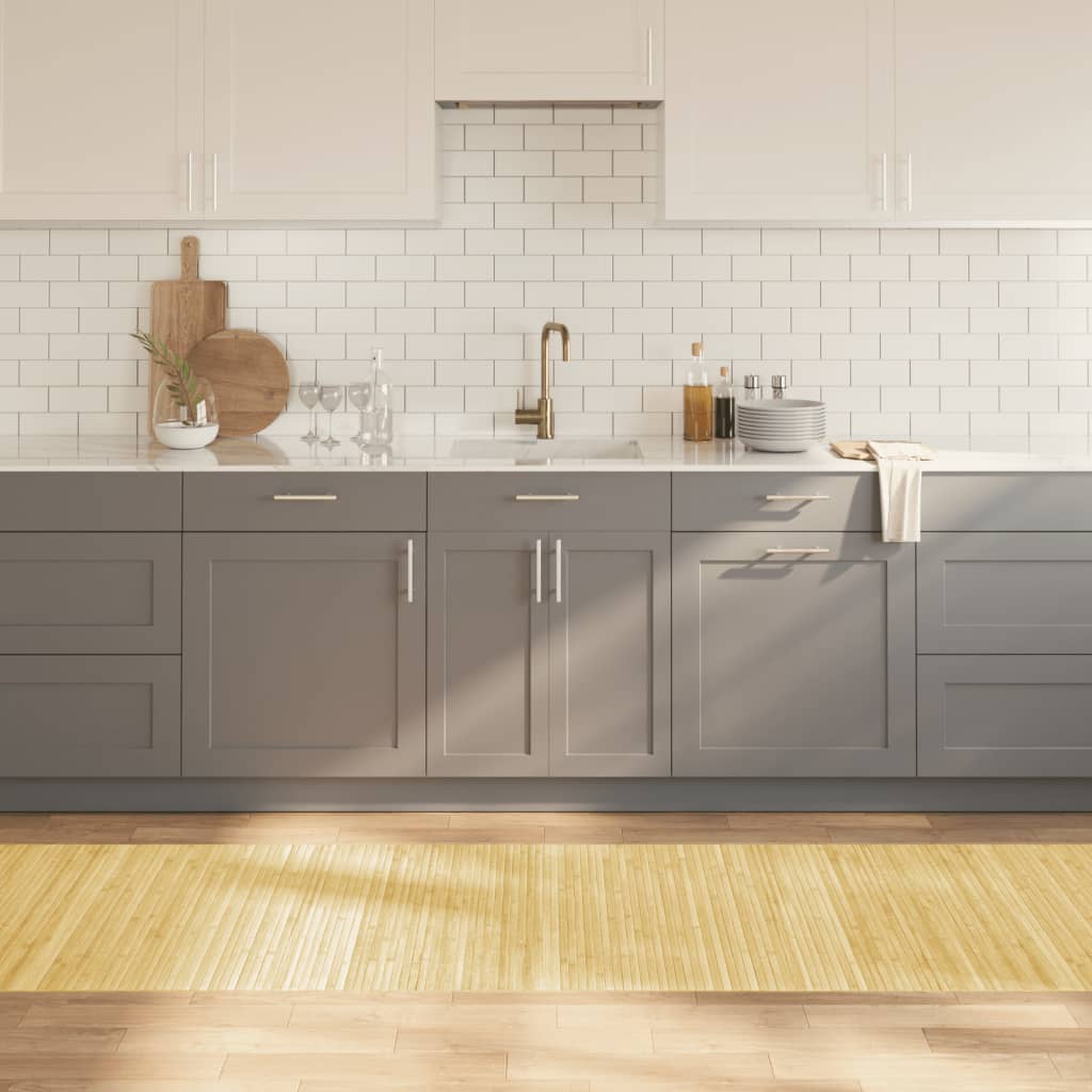 Rug Rectangular Light Nature 80x300 cm Bamboo